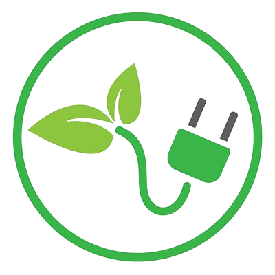 green and white vector icon of sustainability